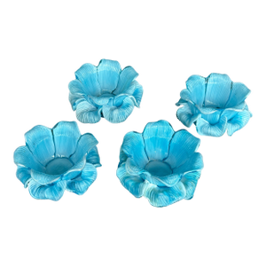 Fratelli Toso Italian Murano Glass Flower Petal Bowl Candle Votive Holders