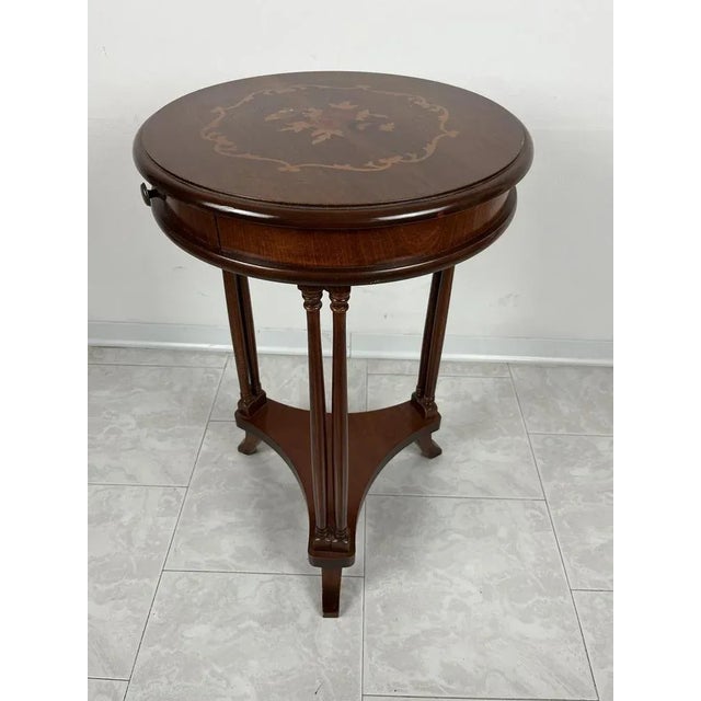 1980s Vintage Italian Round Table with Drawer, 1980s For Sale - Image 5 of 8
