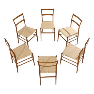 Superleggera Dining Chairs by Gio Ponti for Cassina, 1970s, Set of 6 For Sale