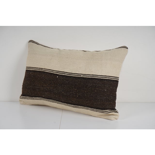 Mid-Century Modern Turkish Kilim Lumbar Cushion Cover For Sale - Image 3 of 4