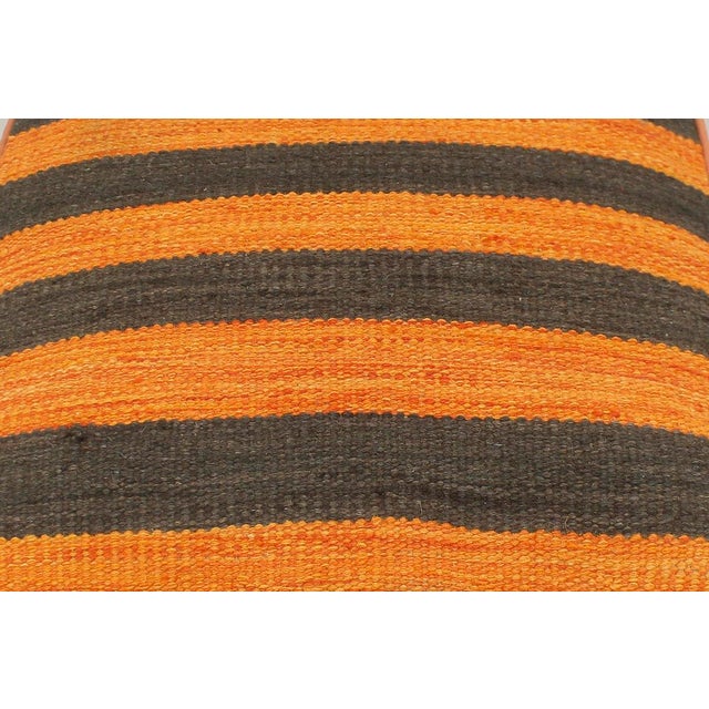 Rustic Handmade Kilim Upholstered Ottoman For Sale - Image 4 of 9