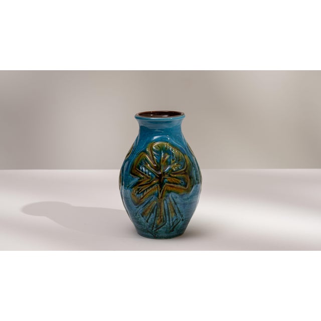 1960s Germany Blue Ceramic Vase For Sale - Image 17 of 18