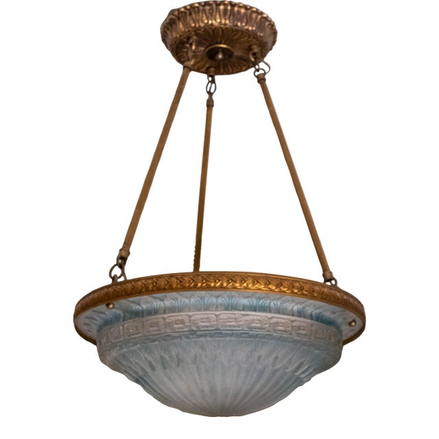 Vintage French Art Deco Small Ceiling Fixture Chandelier For Sale