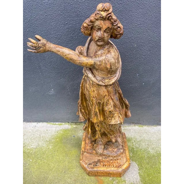 18th Century Italian Giltwood Figure For Sale - Image 12 of 13