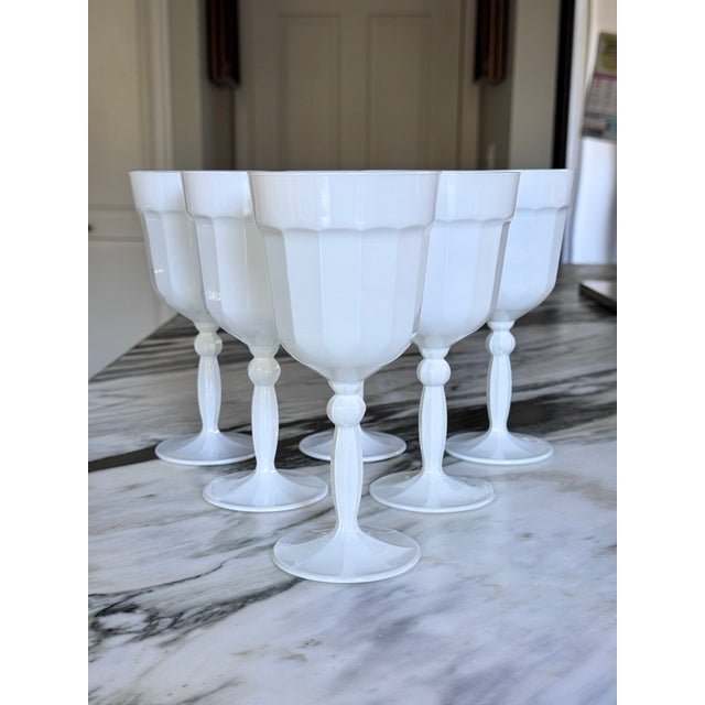 Early 21st Century Watts, London Florentine Renaissance White Goblets - Set of 6 For Sale - Image 5 of 12