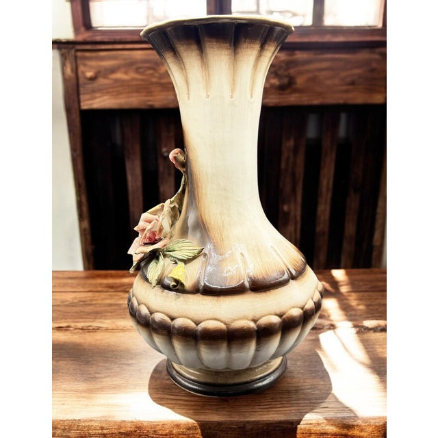 1950s Vase with Roses by Capodimonte, 1950s For Sale - Image 5 of 18