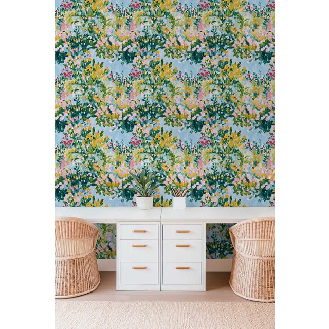 Not Yet Made - Made To Order Wild Flower Hour Grasscloth Wallpaper by House Party | 8 Yards For Sale - Image 5 of 9