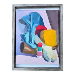 Original Post Modern Still Life "War Paint" Oil on Canvas, Framed