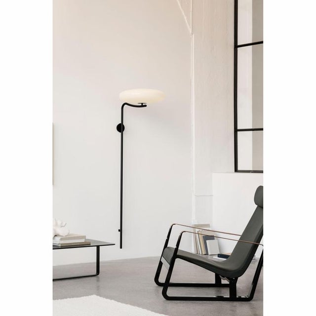 Black Model 2065 Wall Lamp with White Diffuser by Gino Sarfatti For Sale - Image 8 of 9
