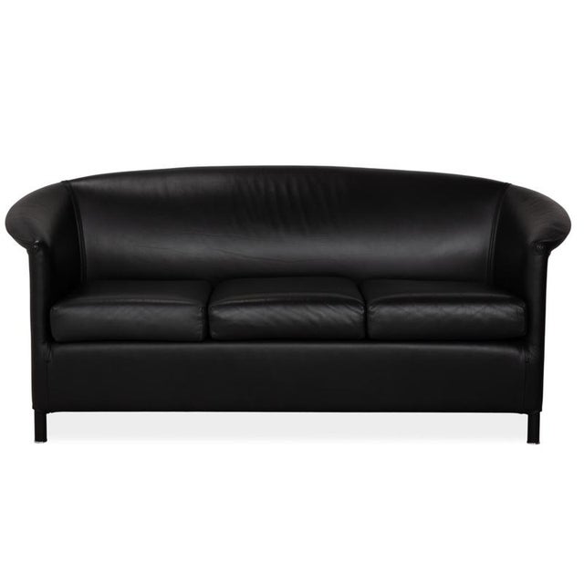 Leather Aura Three-Seater Sofa in Black by Paolo Piva for Wittmann For Sale - Image 13 of 13