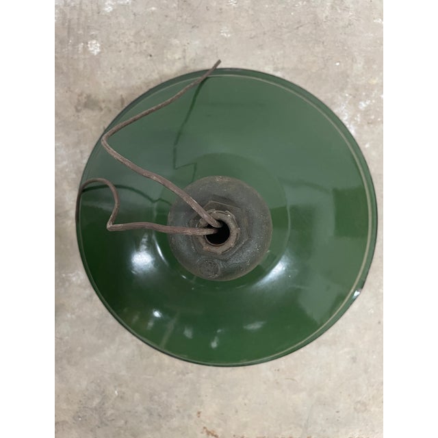Pair of 18" Vintage Westinghouse Porcelain Enamel Industrial Light Shades8 For Sale In Mobile - Image 6 of 10