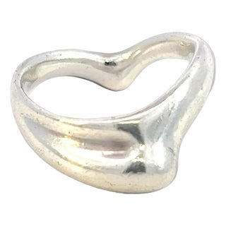 1990s Tiffany & Co Estate Wave Ring By Elsa Peretti Size 6 Sterling Silver, Size 6 For Sale
