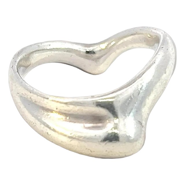 1990s Tiffany & Co Estate Wave Ring By Elsa Peretti Size 6 Sterling Silver, Size 6 For Sale