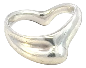 1990s Tiffany & Co Estate Wave Ring By Elsa Peretti Size 6 Sterling Silver, Size 6