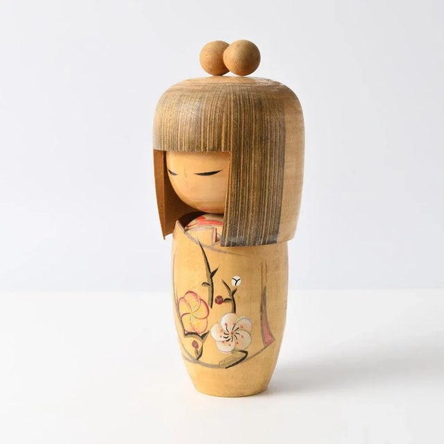 Vintage Japanese Wooden Kokeshi Doll by Kojo Tanaka, 1950s, in Good conditions. Designed 1950 to 1959 This piece has an...