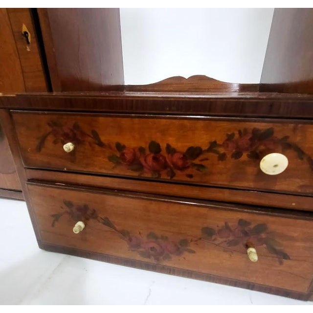 Edwardian Miniature Painted Satinwood Tabletop Jewelry Chest Vanity, Circa 1900 For Sale - Image 4 of 5