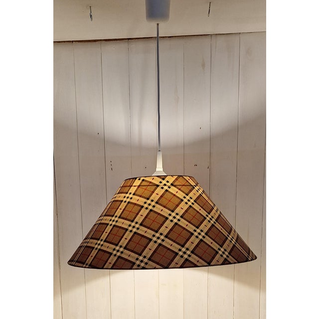 Textile Vintage Ceiling Lamp with Patterned Fabric Shade, 1990s For Sale - Image 7 of 7