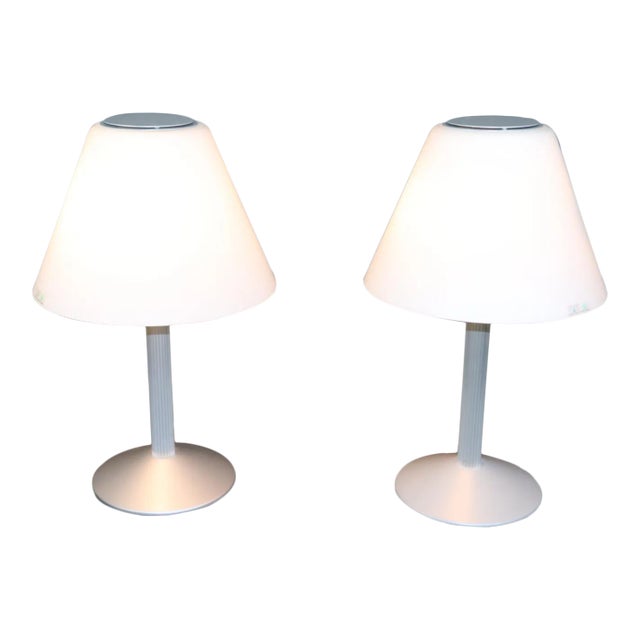 Carlo Nason Murano Glass Table Lamps by Itre - a Pair For Sale