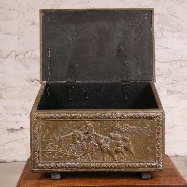 19th Century Brass Over Wood Paneled Box For Sale - Image 4 of 6
