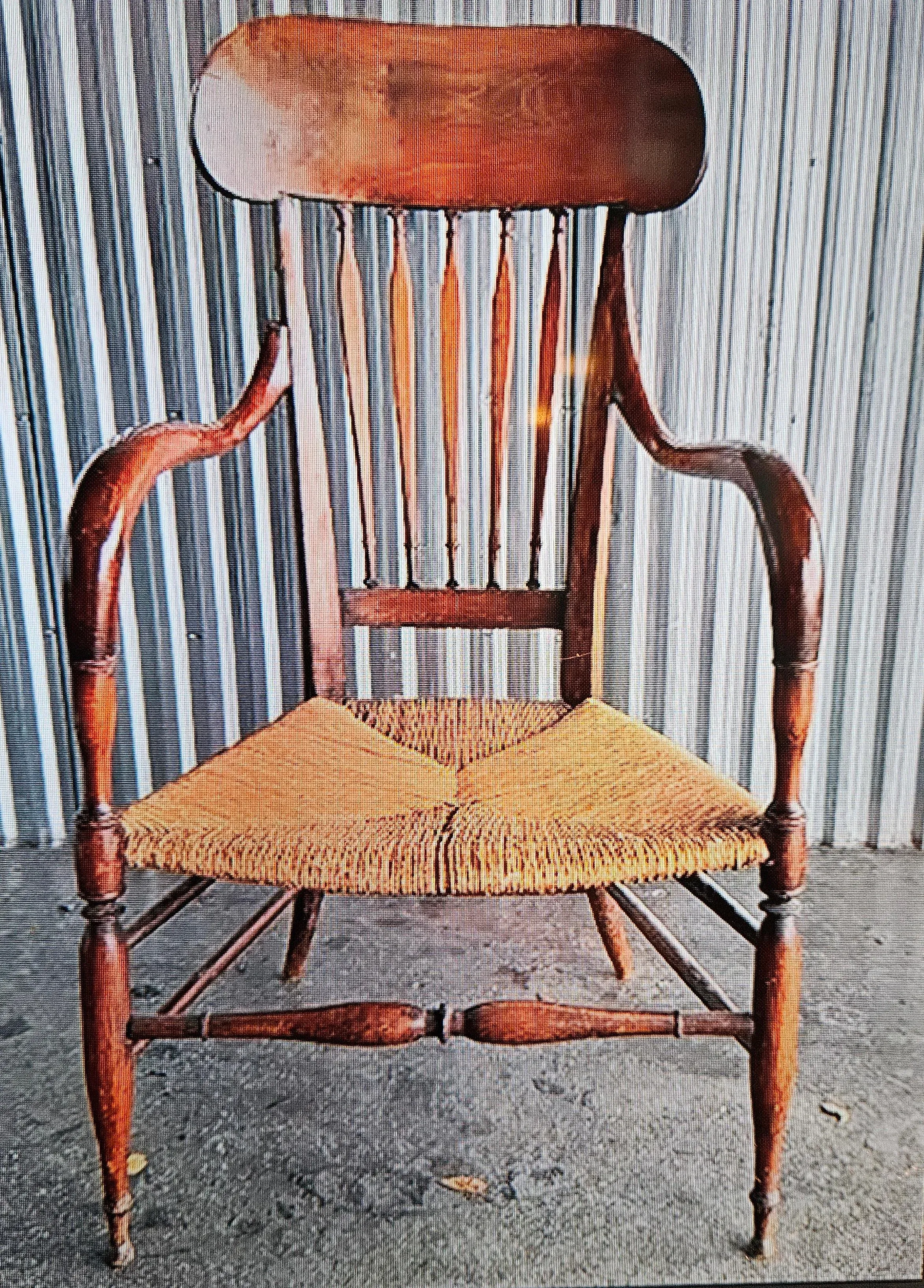 Antique 19th C Country French Desk Chair | Chairish