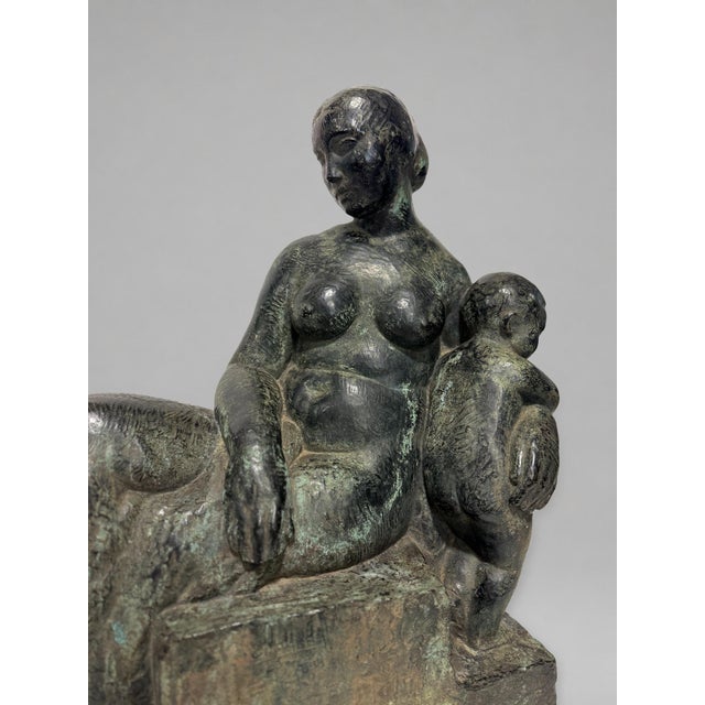 Henry-Ernest Parayre, Seated Mother and Child, H. Rouard Foundry, Paris, 1928 For Sale - Image 12 of 15