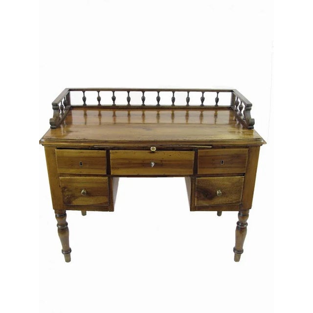 Antique Walnut Center Desk For Sale - Image 6 of 6