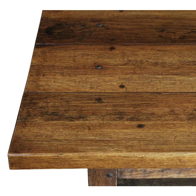 Large Antique Refectory Dining Table in Oak, 1900 For Sale - Image 10 of 11