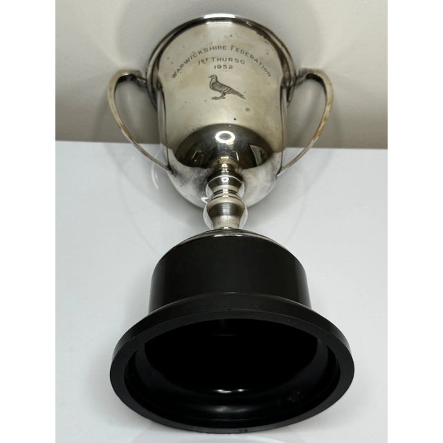 British Sheffield Silver Plate Warwickshire Pigeon Thurso 1st Racing Trophy Winner Cup, Dated 1952 For Sale - Image 10 of 11