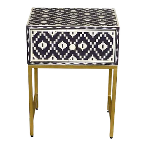 Blackberry Bone Inlay Ikat Bedside