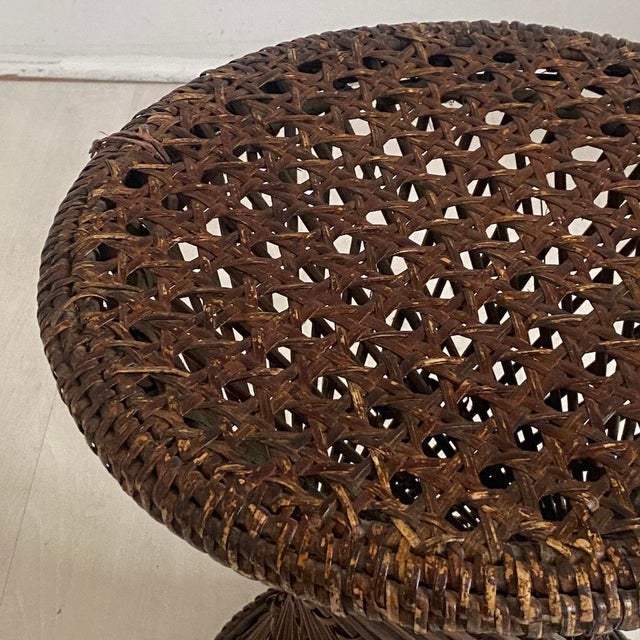 Vintage Tamtam Diabolo Rattan Stool, 1970s For Sale - Image 9 of 10