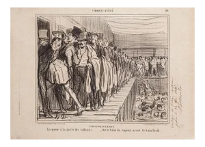 Honoré Daumier - A Visit To Bains - Original Lithograph - 1858