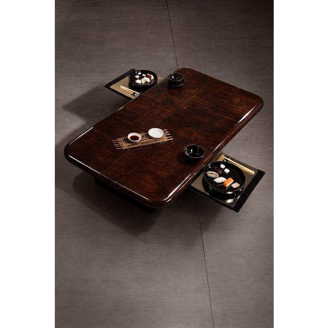 Extraordinary coffee table, model 2315 "Tiretti", was produced by Giorgio Tura for Tura in the 1980s and is documented in...