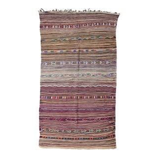 Moroccan Recycled Kilim Boucherouite Rug - 10.3 X 5.2 Ft For Sale