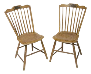 Pair of Early 20th Century Paint-Decorated Chairs