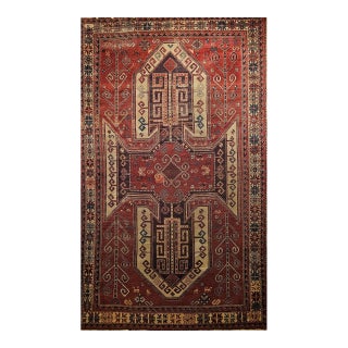 Antique Caucasian Kazak Sevan Area Rug, Handwoven Wool, Geometric Design, 1900s, 6' x 9' For Sale