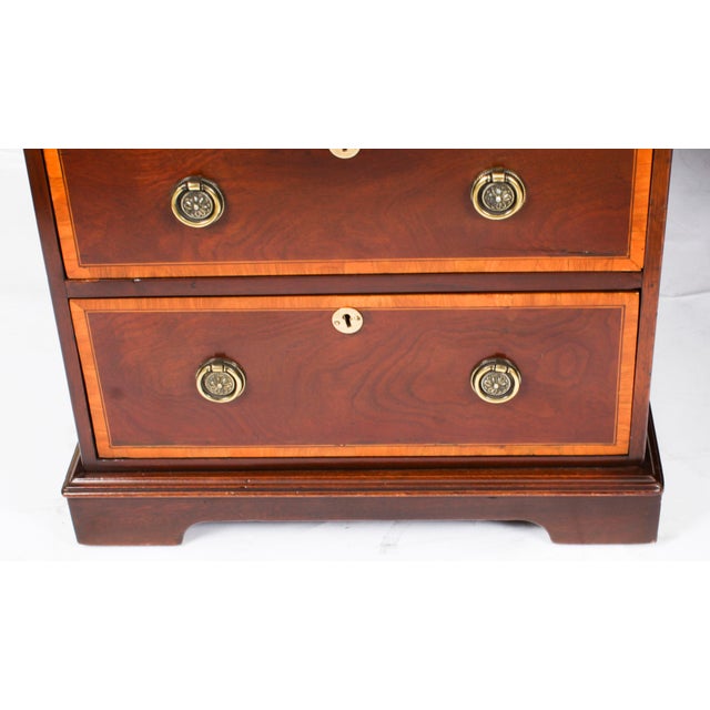 19th Century Victorian Flame Mahogany Partners Pedestal Desk For Sale - Image 9 of 18