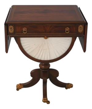 Maitland Smith Mahogany Drop Side Empire Sewing Table
