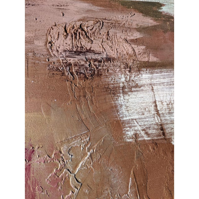 Original Large Metallic Gold Abstract Painting on Canvas Signed For Sale In Charlotte - Image 6 of 10