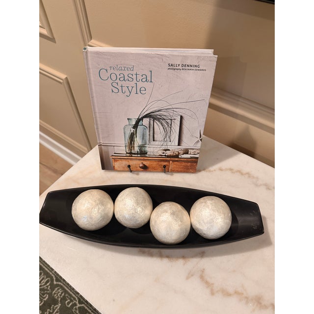 2020s Vintage Two’s Company Capiz Shell Decorative Spheres — Set of 7 For Sale - Image 5 of 6