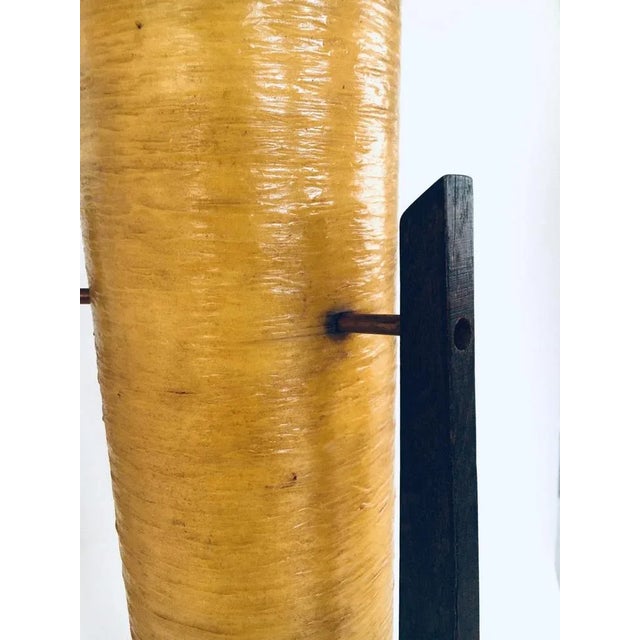 Vintage Mid-Century Space Age Design ROCKET floor lamp by Novoplast. Made in Czechoslovakia, 1950s / 60s. Yellow fiber...