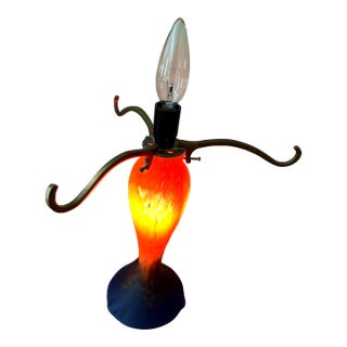 1990s Decorative One of a Kind Art Glass Table Lamp in Deco Style.Price Reduction!!!! For Sale