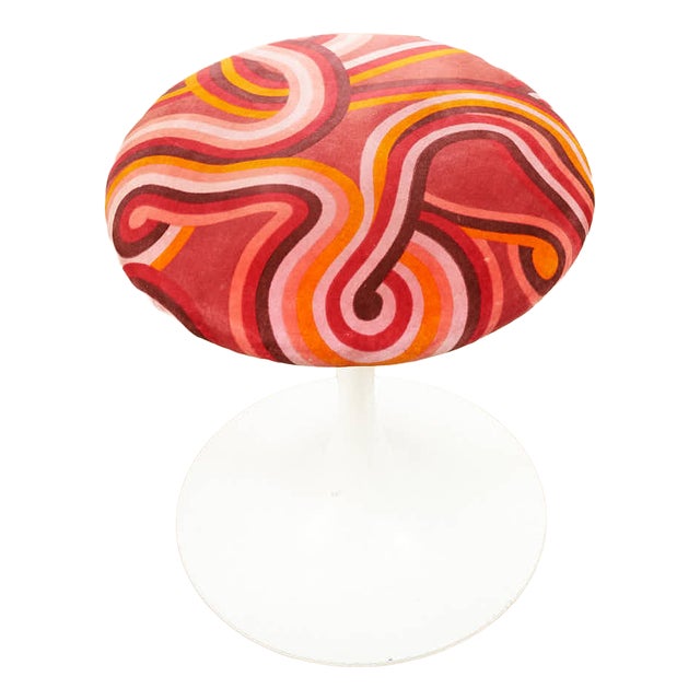 Aluminum and Fabric Tulip Stool For Sale