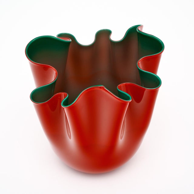 Murano Glass Vintage “Fazzoletto” Vase by Venini For Sale - Image 9 of 9