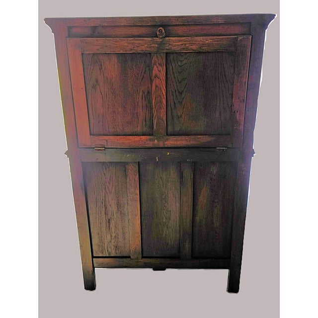 Antique Flemish-Style Gothic Revival Carved Oak Pass-Through Credence Cabinet, C. 1900. For Sale - Image 10 of 16