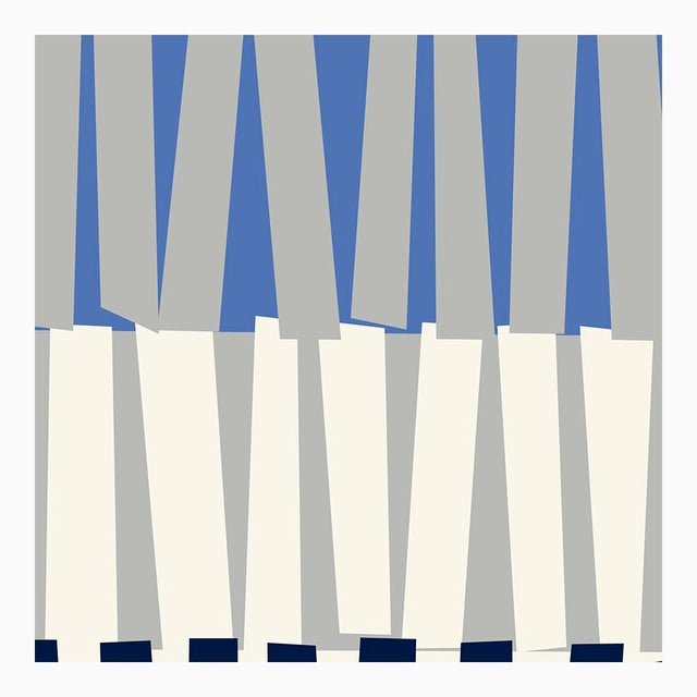 Mid-Century Modern Color Rhythm in Blue Fine Art Print 16" X 20" by Liz Roache For Sale - Image 3 of 6