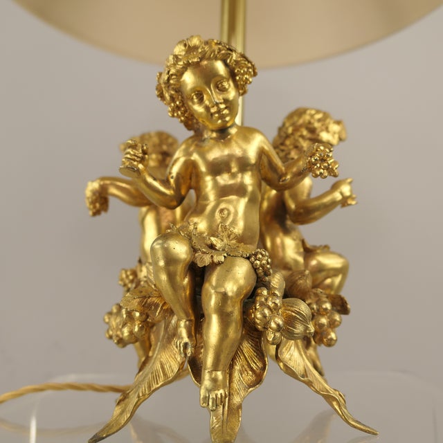 Bronze Bacchus Putti Table Lamp, 1900s For Sale - Image 3 of 14