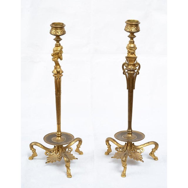 Antique French Candlesticks from Barbedienne, 1800s, Set of 2 For Sale - Image 4 of 5