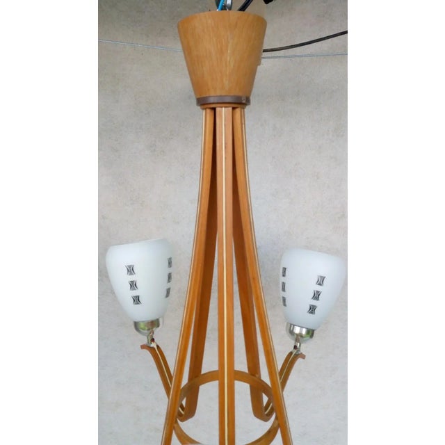 Wooden Chandelier, 1970s For Sale - Image 12 of 16