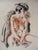 André Dignimont (1891 - 1965) Nude in a wool coat, 1929 Original drawing in Indian ink, enhanced with watercolor and...