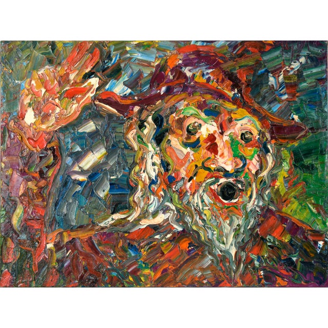 American Heavy Impasto Portrait of a Man Expressionist Piece "Tally Ho" by Harald Dry Schmidt For Sale - Image 3 of 5